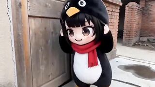 Gugugaga penguin girl Prank Gone Wrong Funny Moment and cute v3