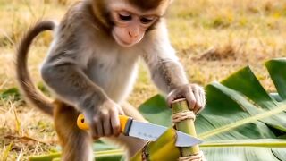 Monkey Builds a Banana Tree Bike, Then It Breaks! 🐒🚲🍌🦁