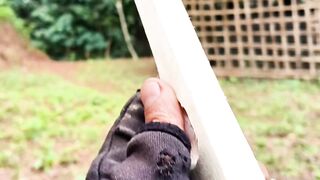 Accuracy test wooden slingshot guns