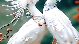 Two birds talking