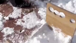 a wonderful house made of snow