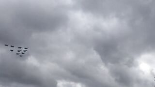 Jets Fly Over Kermlin Spassky Tower