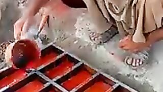 Amazing Technique of Making of Footpath Blocks - shorts- cementprojects- diy- footpathtiles