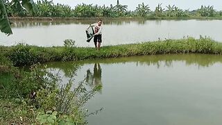 Catching shrimp in the afternoon