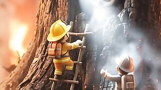 Firefighters Rescue a Baby Owl from a Burning Tree