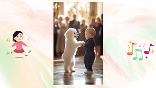 Cachorro dançante com bebê Uma dupla irresistível cheia de fofura e alegria!
