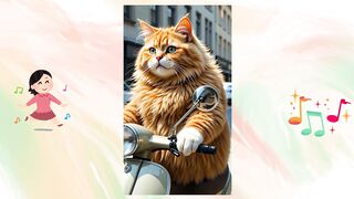 Gato na lambreta Um felino estiloso passeando por aí!