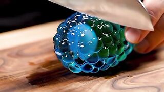 Ultra Satisfying Glass Berry Slice ASMR 🔪💎