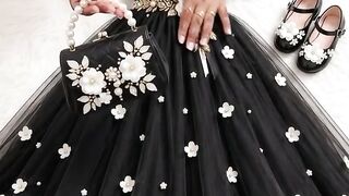 Black Floral Gown — Timeless Elegance 🖤✨👑