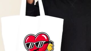 i love hockey Cotton Tote Bag with Long Handles 2