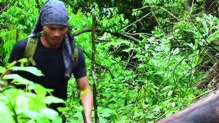 Amazing Survival Skills | Building a Shelter Deep in the Forest