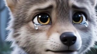 The little fox cub is very happy to find his mother after getting help after losing her.