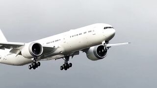 Singapore Airlines 777X N2008K ROARS Into Action! Test Flight Takeoff & Landing at Paine Field