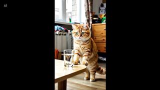 This cat doesn't like glasses.