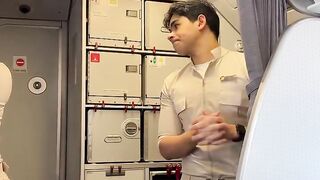 Final cabin check before landing! super air jet flight attendants