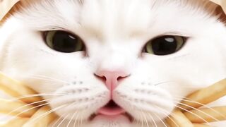Silly white cat’s