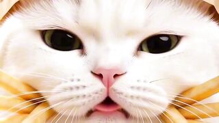 Silly white cat