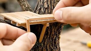 DIY Miniature Wooden Treehouse Build 🌳🛖 | Satisfying Craft