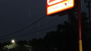 taking shelter from the rain