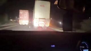 Heavy trucking on road