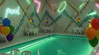 Hazmat Suit in a Creepy Neon Poolrooms Party 🟢🎈