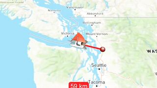 Seattle to Juneau 1947 KM | Alaska Inside Passage Cruise Route Animation