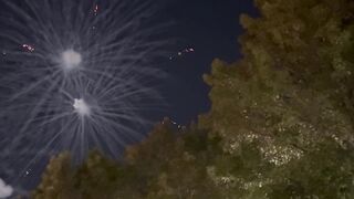 Summer festival with fireworks