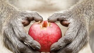 ASMR Monkey Eating Rare Red Longan ❤️ | Satisfying Juicy Sounds