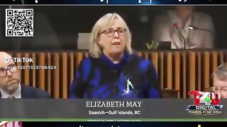 Canadian Woman of members parliament speaking against cruelty