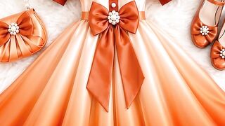 Golden Orange Princess Gown — Warm Elegance 🧡✨👑