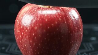 Cutting a Giant Apple ASMR 🔪 | So Satisfying!
