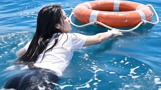 Woman trapped in the middle of the sea 2