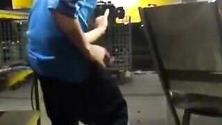 Crazy dance of a worker 😆