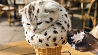 Lazy Cat Waking Up