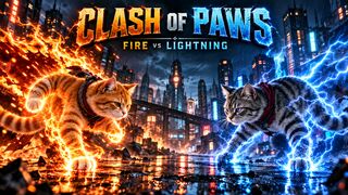 Fire Cat vs Lightning Cat ⚡🔥 | Clash of Paws