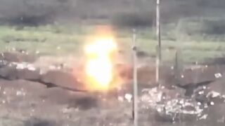 Ukrainian Kamikaze drones crash into Russian troops in trenches near Bakhmut