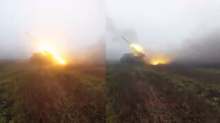 Ukrainian marines blast Russian targets with BM-21 'Grad' MLRS weapons