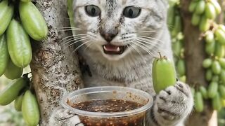 Orange Cat Dips Starfruit in Chili Sauce, the Spicy Flavor Surprises You! 😂🌶️