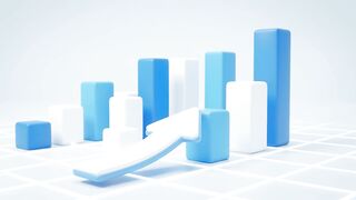 Business Growth Chart Arrow Up With Cloud and Music