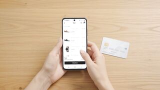 Online Shopping Smartphone With Credit Card E-commerce Concept