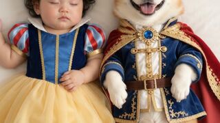 Baby Snow White & Her Corgi Prince! 👑🍎🐶 | Sisi & Koko #Shorts