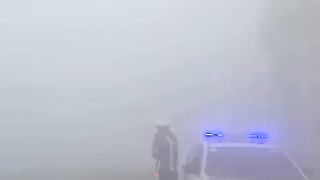 Haze in South Kalimantan caused by forest fires.