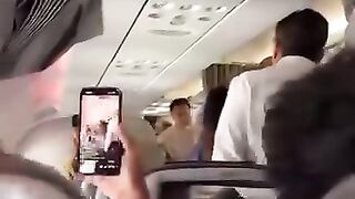 Travel in airplane and making video