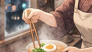 Cozy Anime Ramen Cooking 🍜🌧️  Relaxing ASMR & Ghibli-Inspired Magic ✨