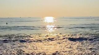 Golden hour serenity by the ocean