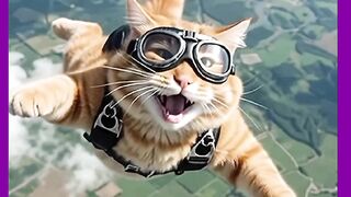 GATO SAUTANO DE PARAQUEDA