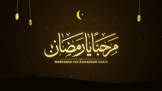 Marhaban Ya Ramadhan 1448 H Golden Desert Dusk - Welcoming the Blessed Holy Month