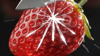 Satisfying Crystal Strawberry Cutting 🍓✨