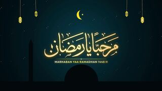 Marhaban Ya Ramadhan 1448 H Cairo Mamluk Turquoise - Welcoming the Blessed Holy Month