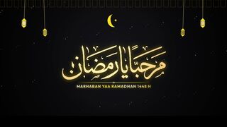 Marhaban Ya Ramadhan 1448 H Jet Black Damascus Trellis - Welcoming the Blessed Holy Month